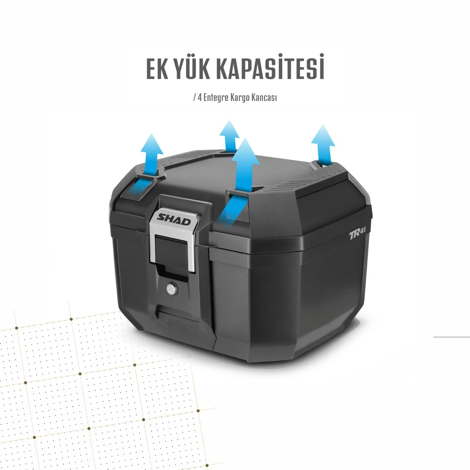 SHAD TR-41 TERRA ALİMİNYUM SİYAH ARKA ÇANTA ( TOPCASE )